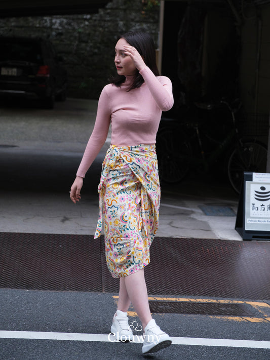 Tsuki Wrap Skirt - Cream