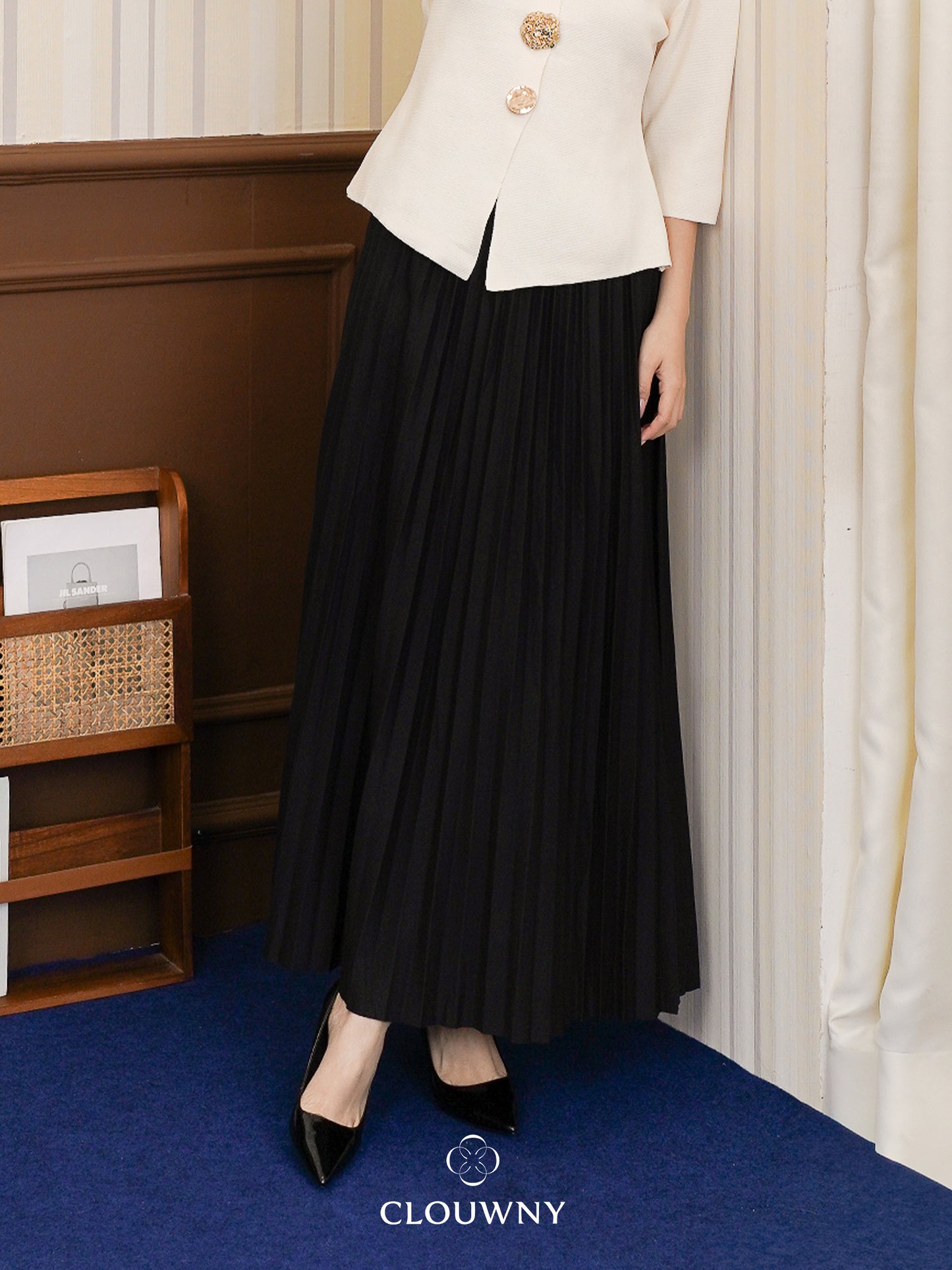 Aretha Pleated Skirt - Black