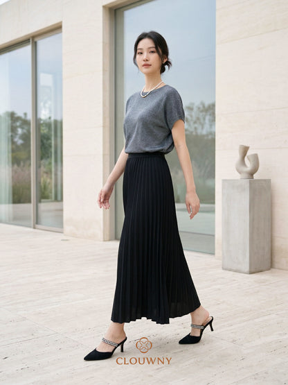 Aretha Pleated Skirt - Black