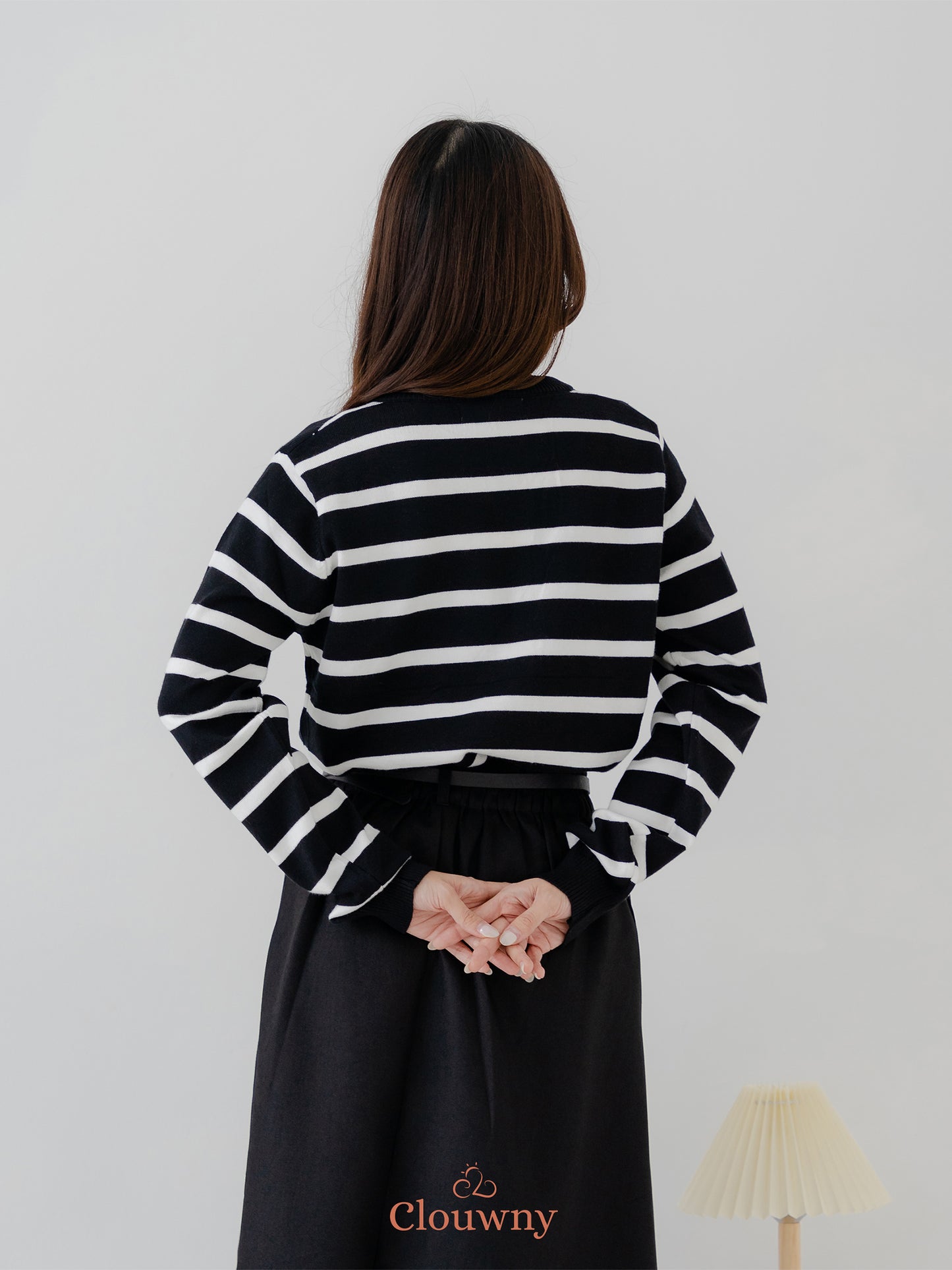 Naomi Stripes Cardigan - Black