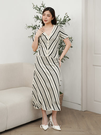 Espana Vneck Knit Set - Cream