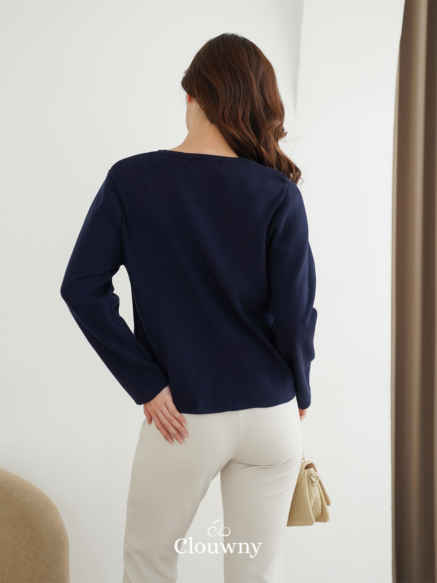 Luxen Button Cardigan - Navy