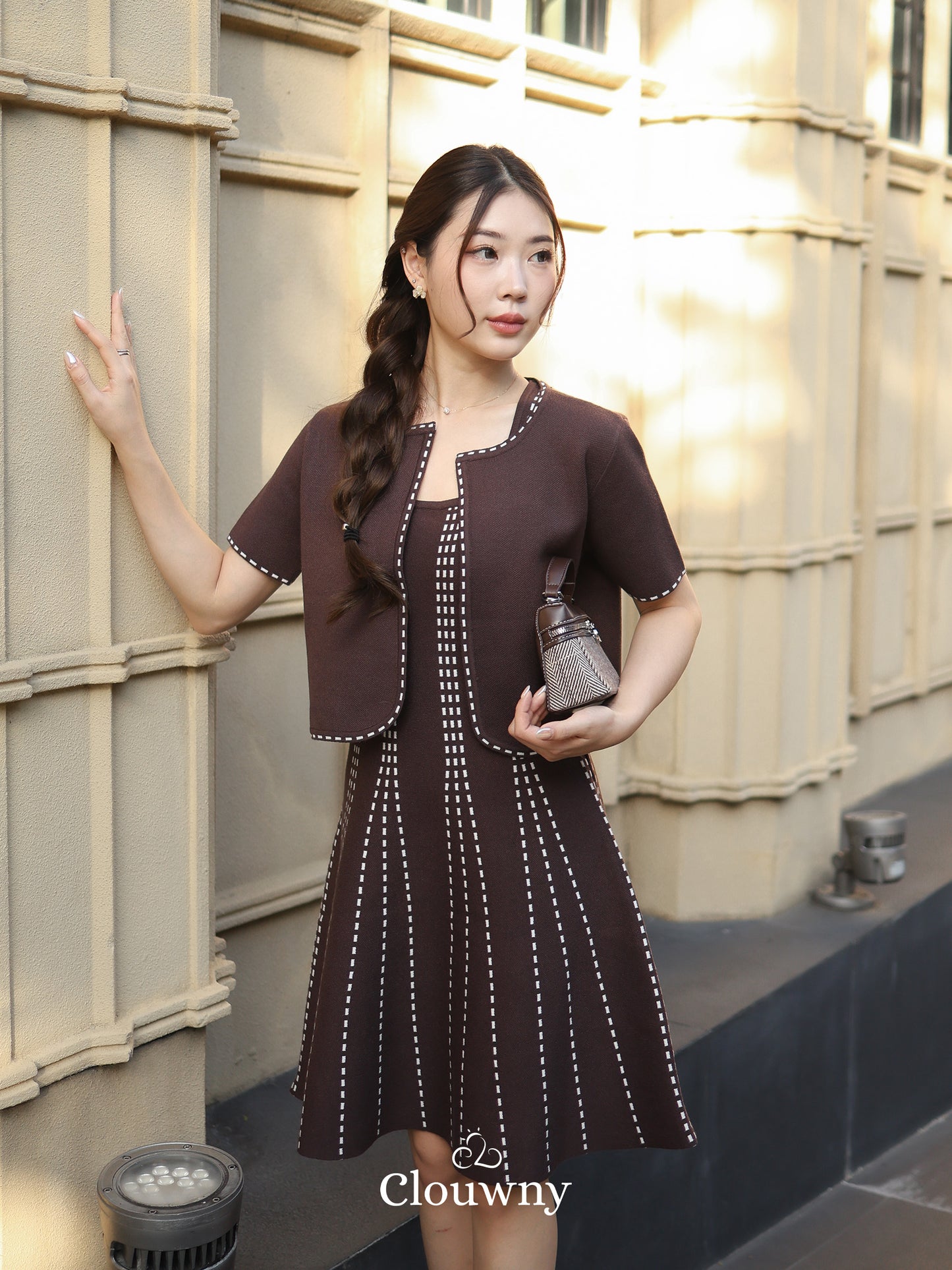 Girona Stitches Knit Set - Coffee