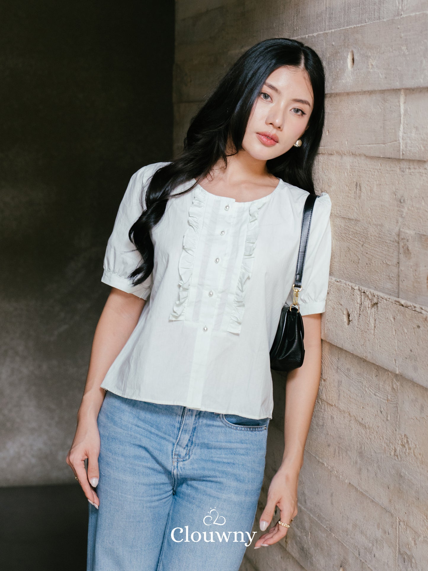Sada Ruffle Cotton Blouse - Mint