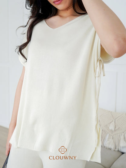 Kala Vneck Knit Set - Broken White