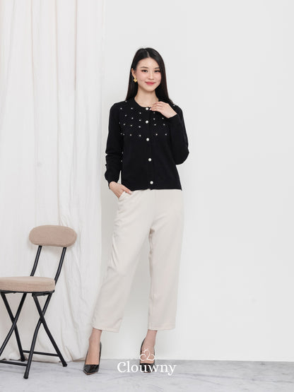 Anya Button Knit Cardigan - Black