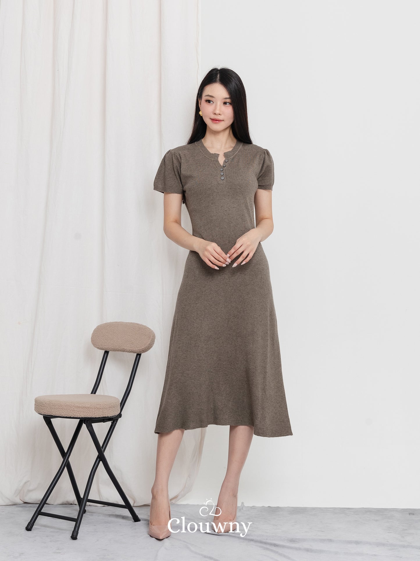 Konsta Knit Dress - Dark Beige
