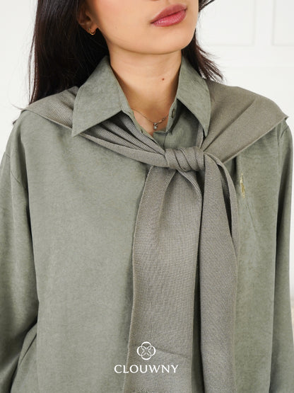 Cameron Scarf Shirt - Green
