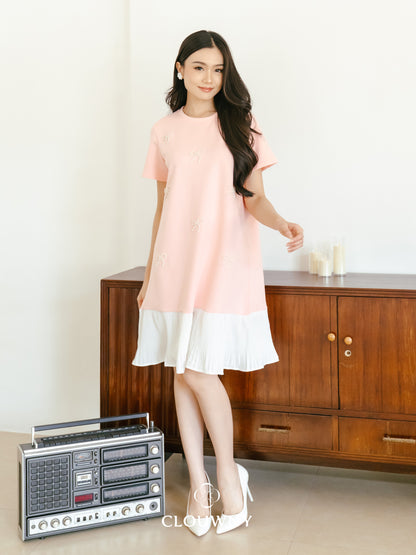 Dania Bow Dress - Pink