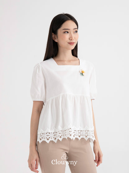 Clara Baby Doll Top - White