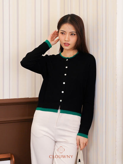 Clement Button Cardgian - Black
