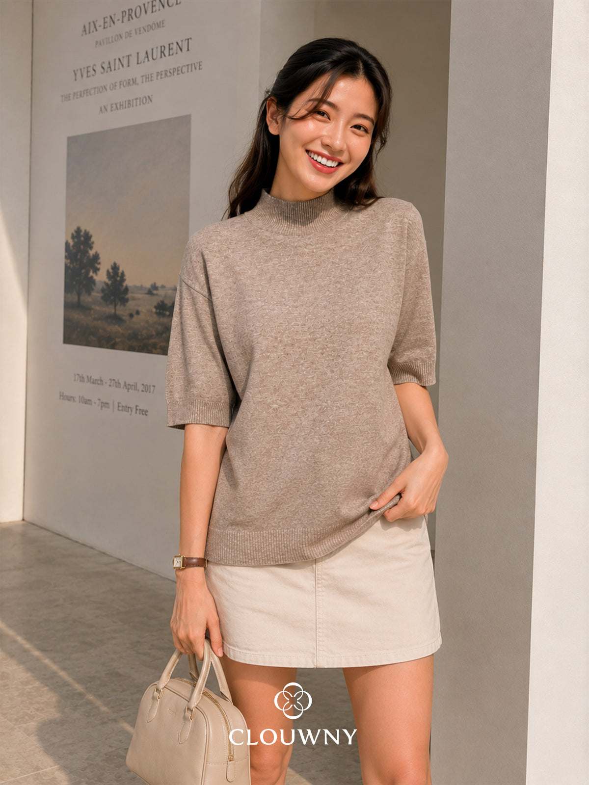 West Round Knit Top - Khaki