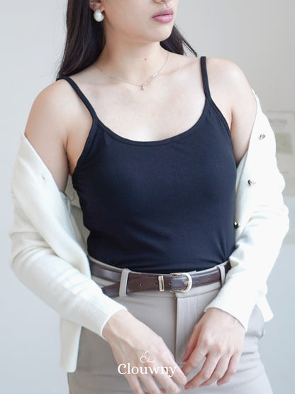 Essential Tanktop Bra Spagheti Strap - Black