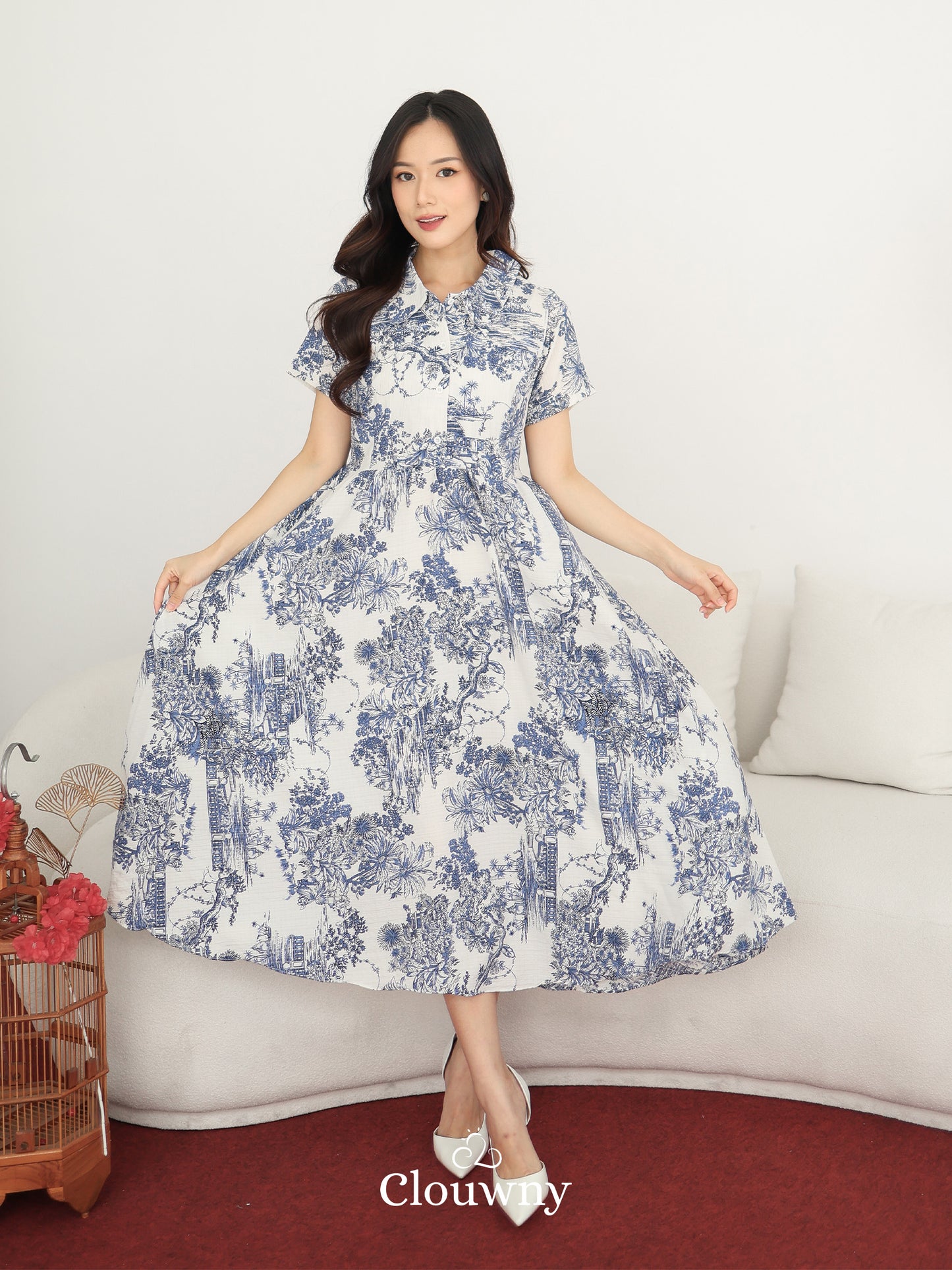 Mondi Button Dress - Blue