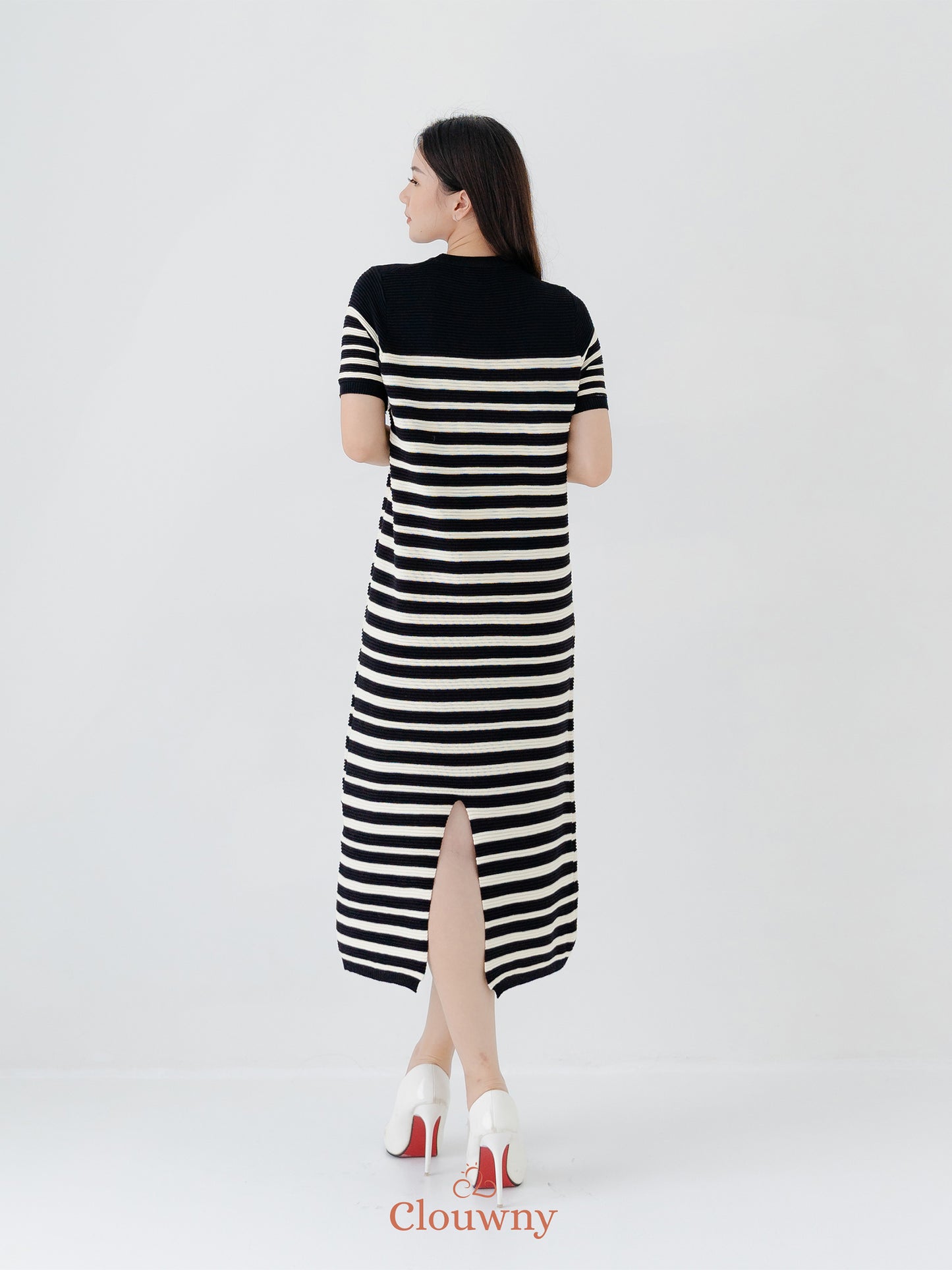 Mona Stripes Dress - Black