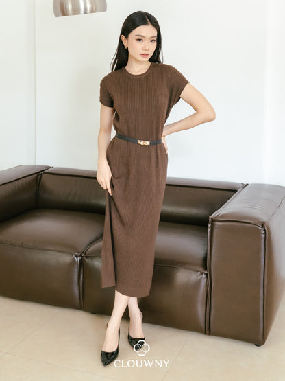 Dune Knit Dress - Coffee