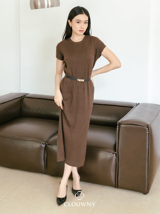 Dune Knit Dress - Coffee