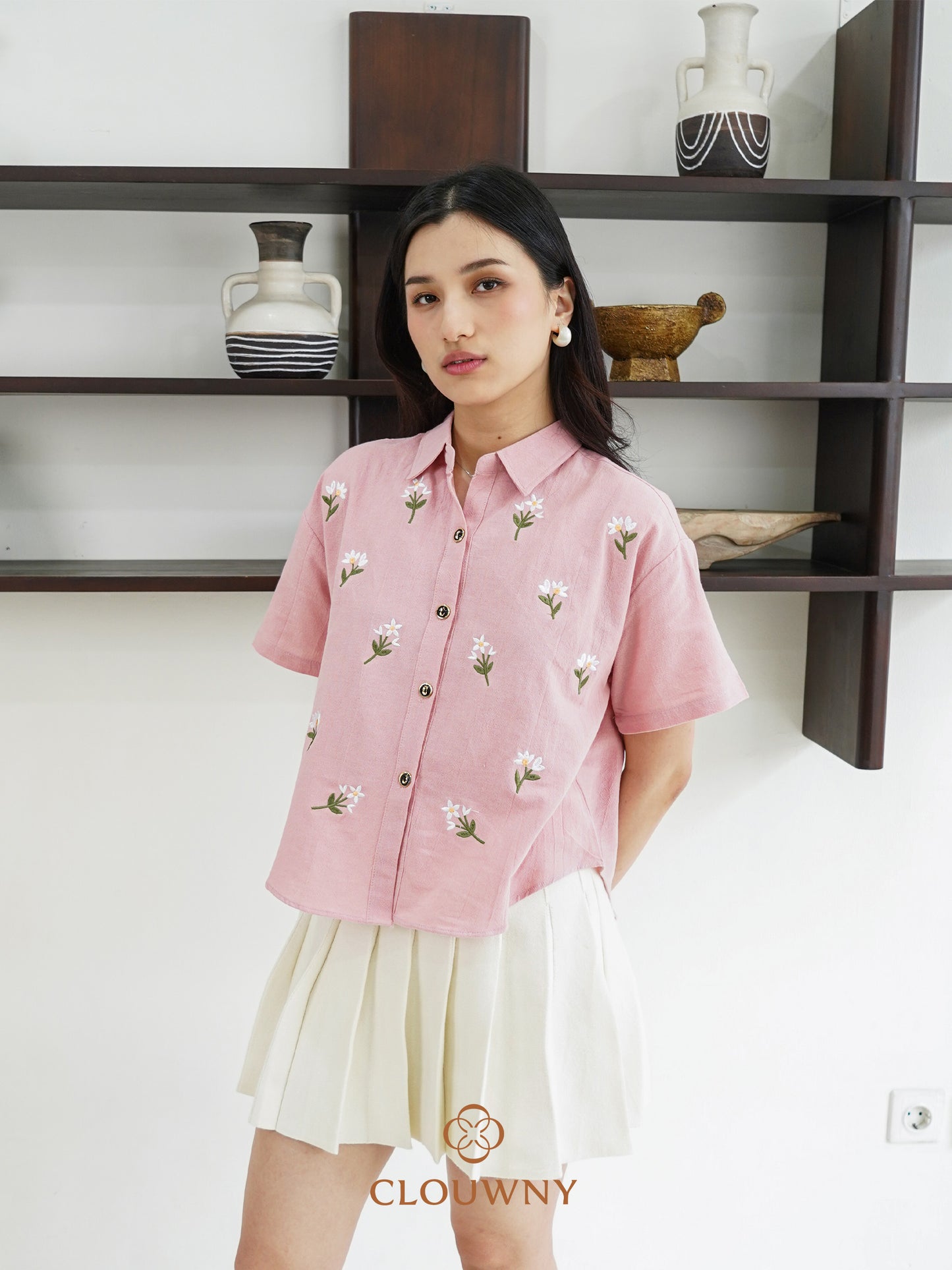 Riley Mini Flower Shirt - Pink