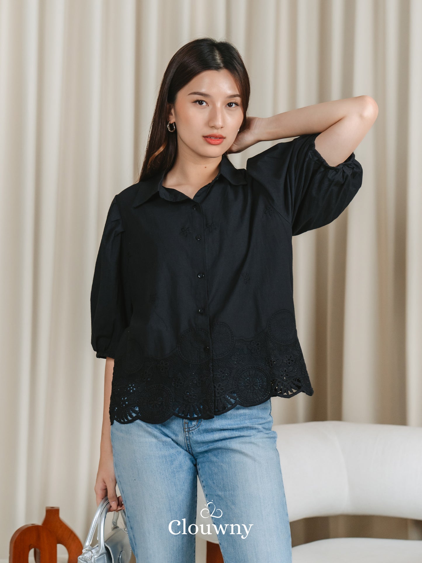 Minar Cotton Shirt - Black