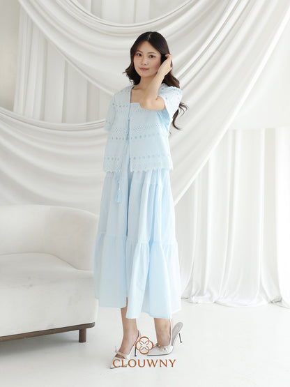 Silca Rubber Broderie Dress - Blue