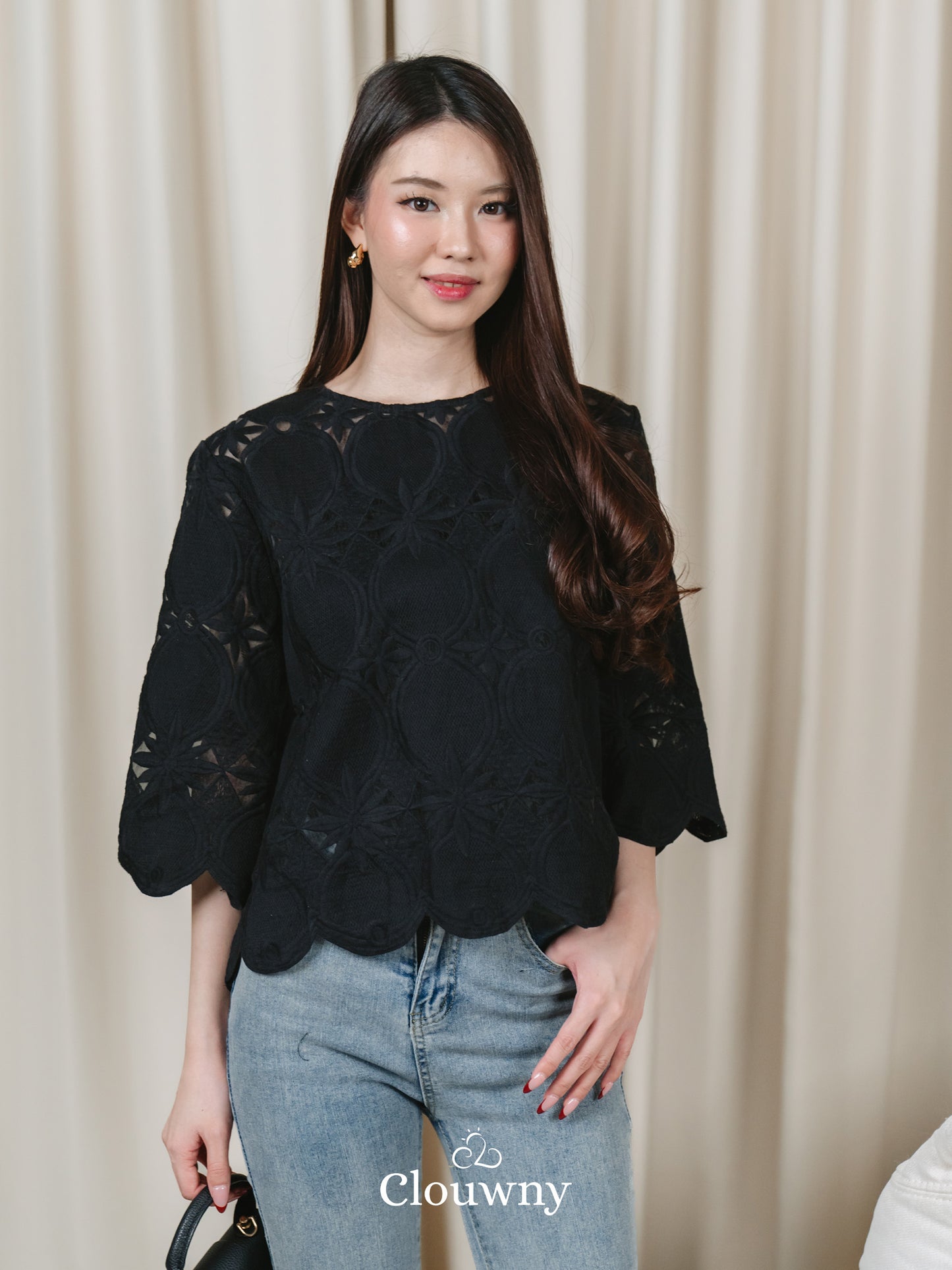 Rosini Lace Blouse - Black