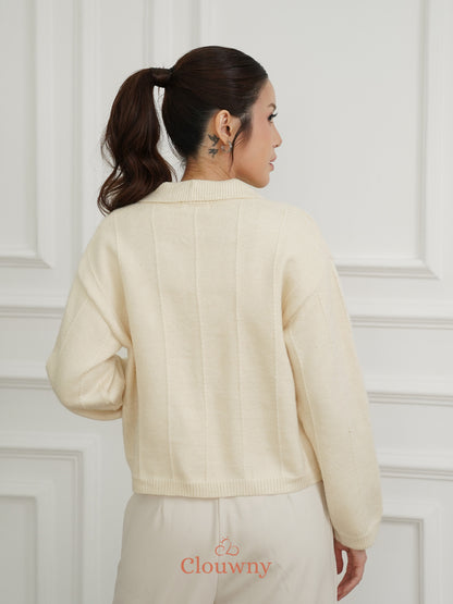 Gratia Pocket Knit Cardigan - Cream