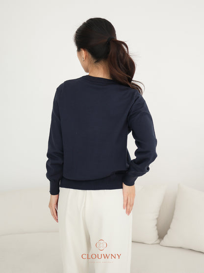 Brinda Button Cardigan - Navy