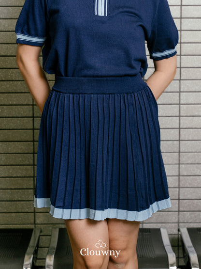 Vermont Zipper Knit Set - Navy