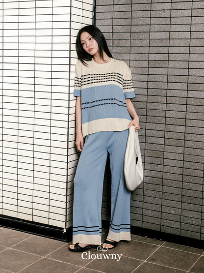 Orly Two Tone Knit Set - Blue