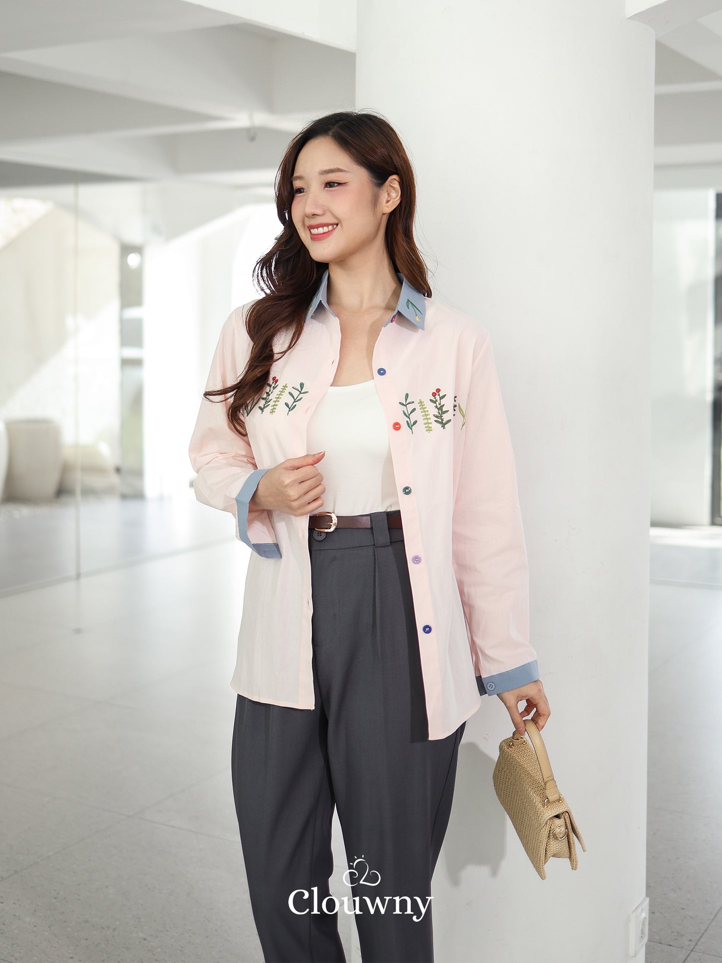 Lavena Button Shirt - Pink