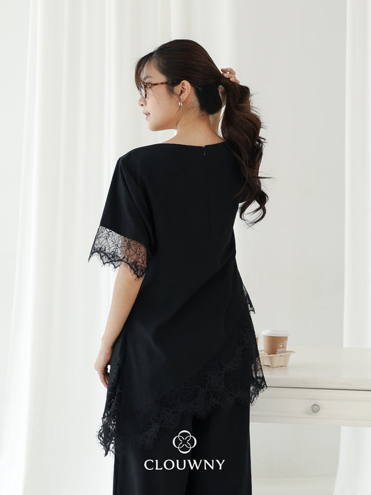 Cloudy Lace Top - Black