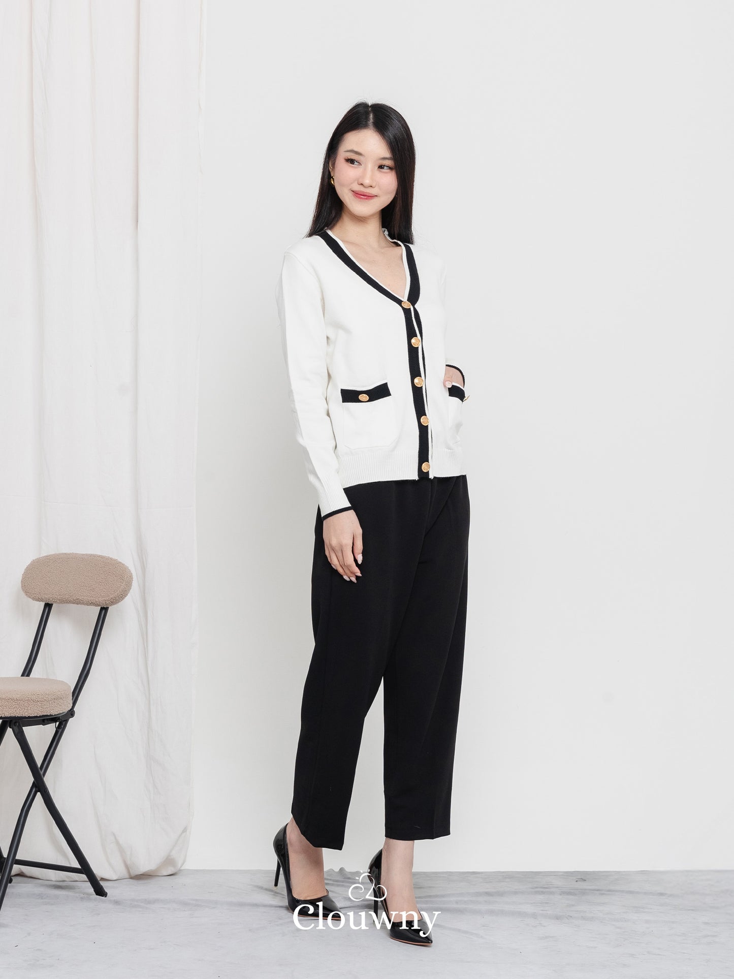 Morza Button Knit Cardigan - Broken White