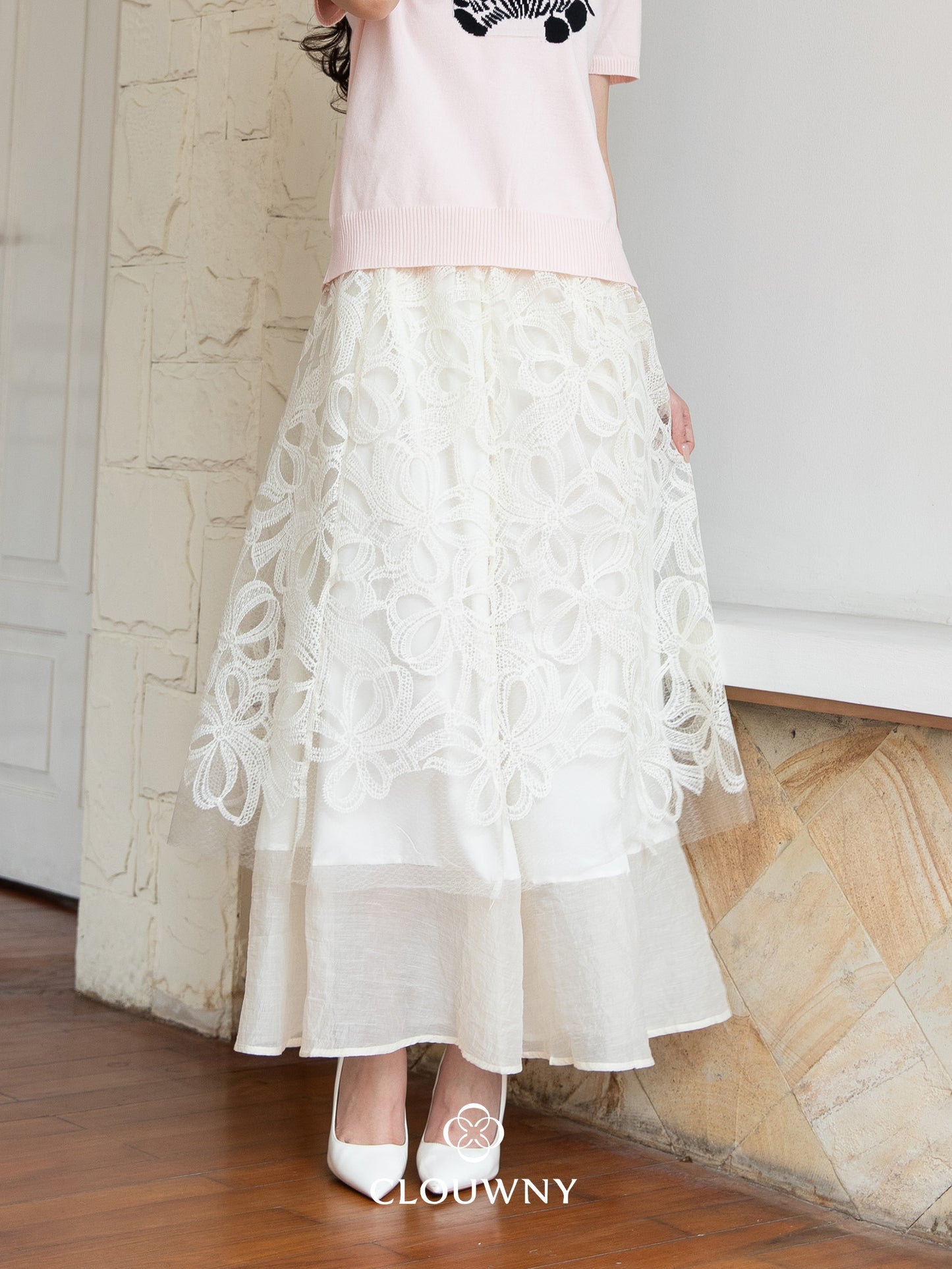 Vera Lace Skirt - Cream