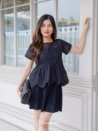 Elsya Lace Blouse - Black