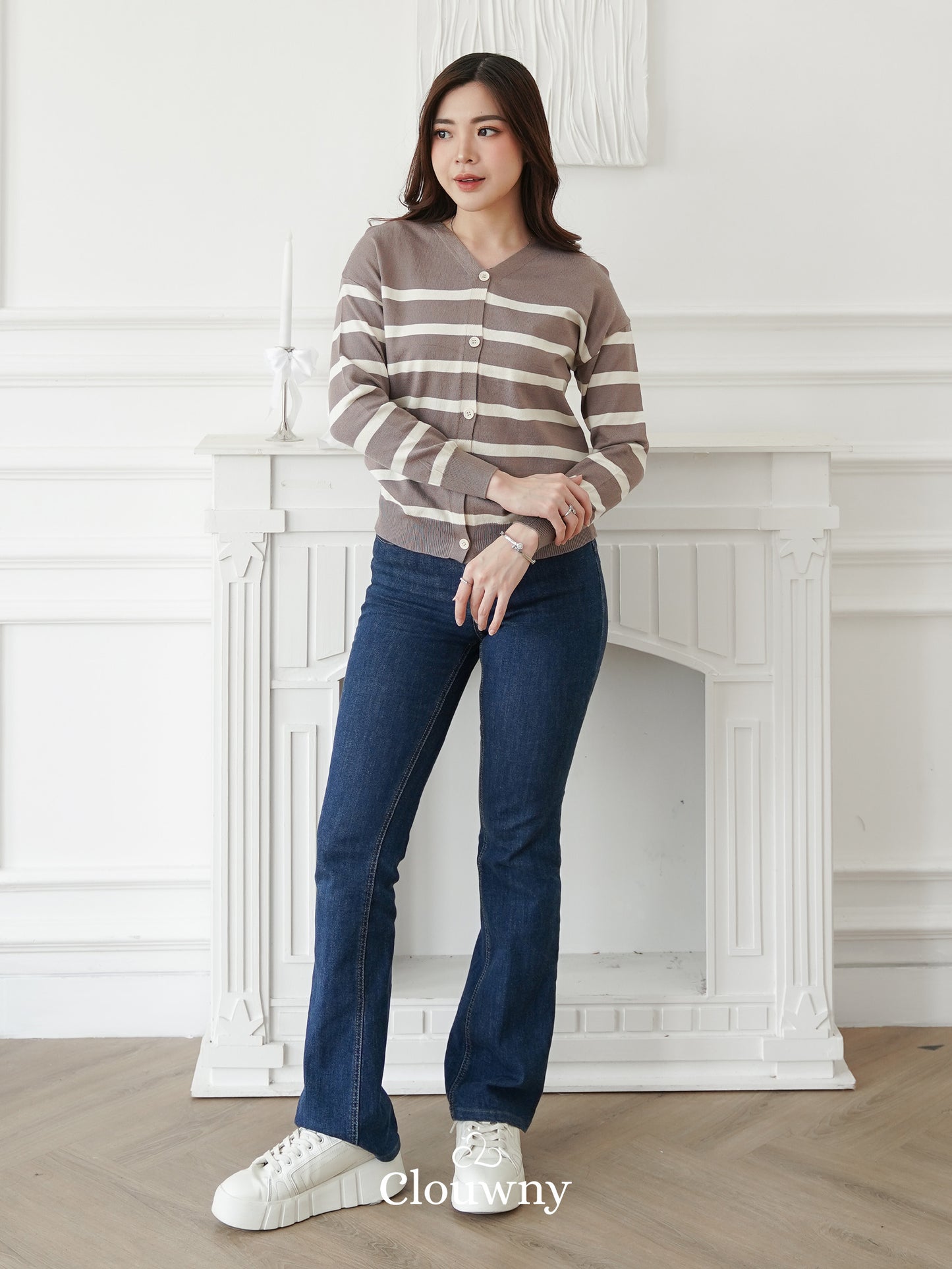 Verena Button Knit Top - Beige