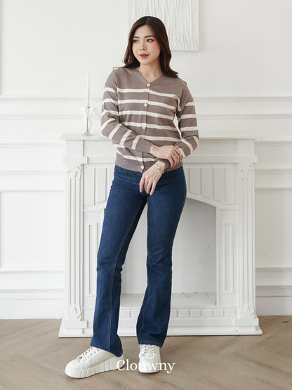 Verena Button Knit Top - Beige