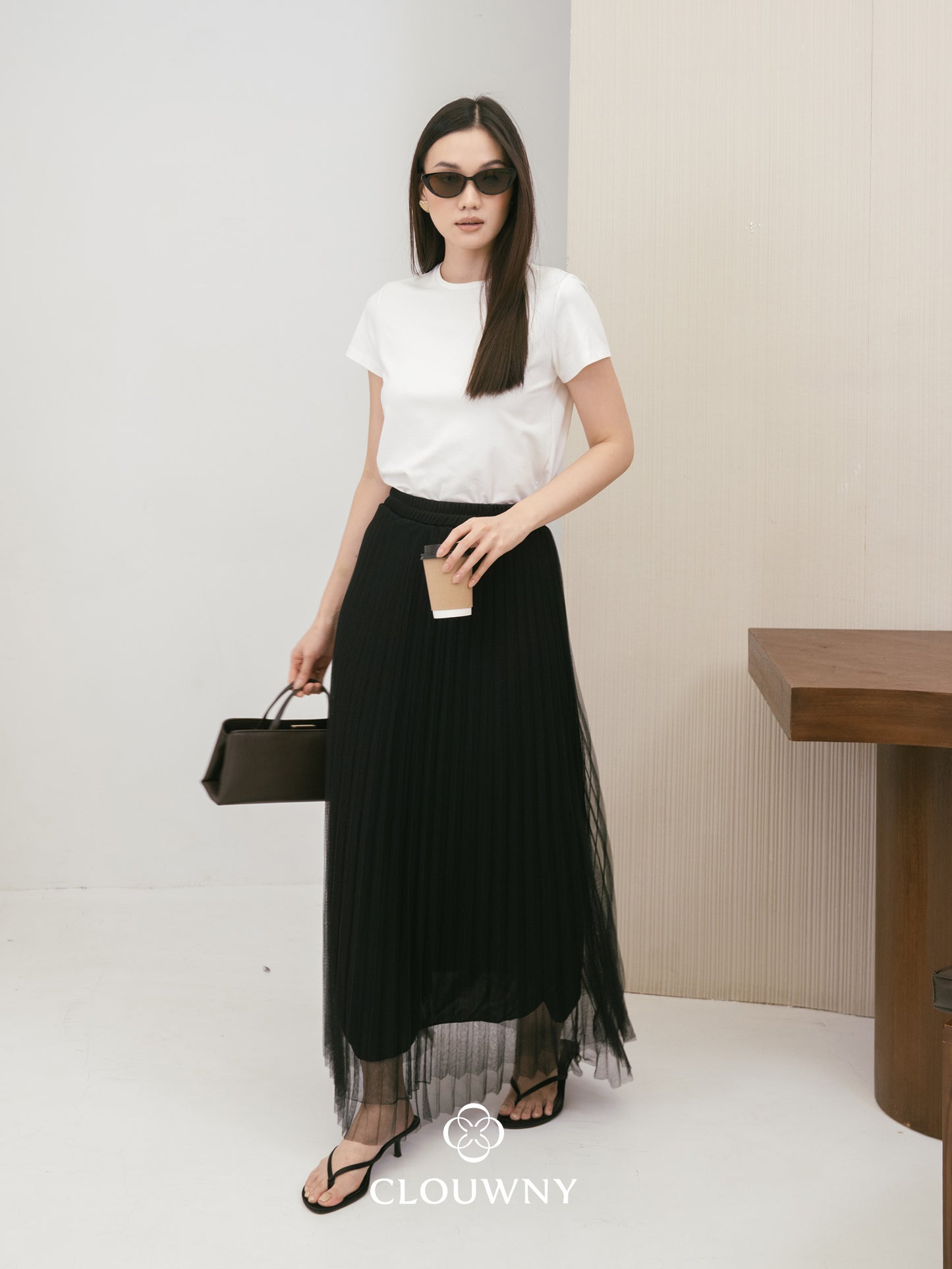 Onyva Tutu Pleats Skirt - Black