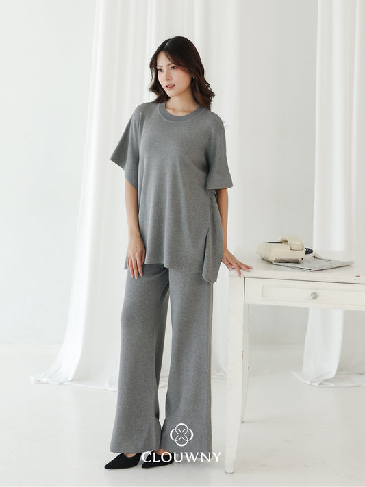 Joel Batwing Knit Set - Grey