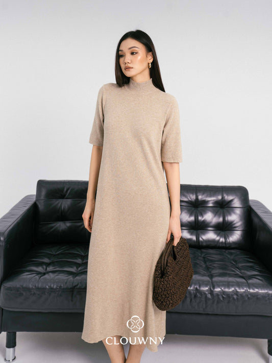 Mirage Turtle Knit Dress - Khaki
