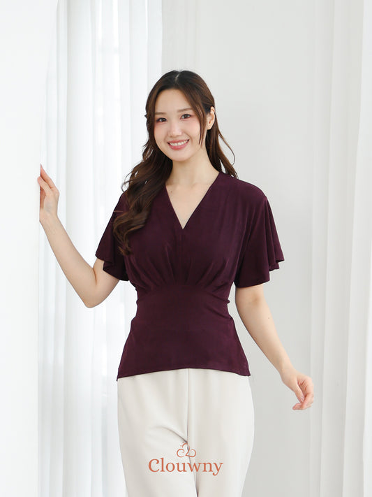 Cora Bow Knit Top - Magenta