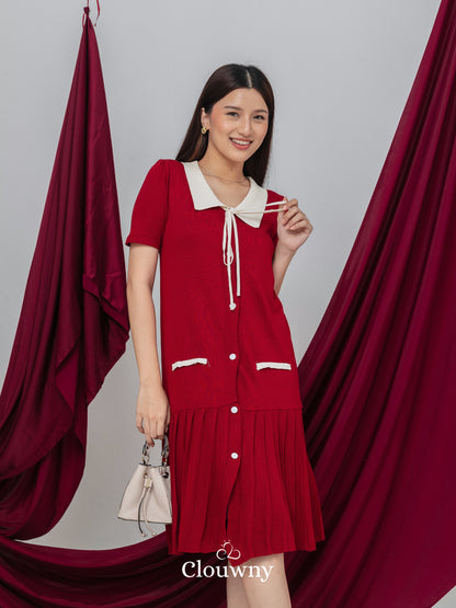 Candle Knit Dress - Maroon