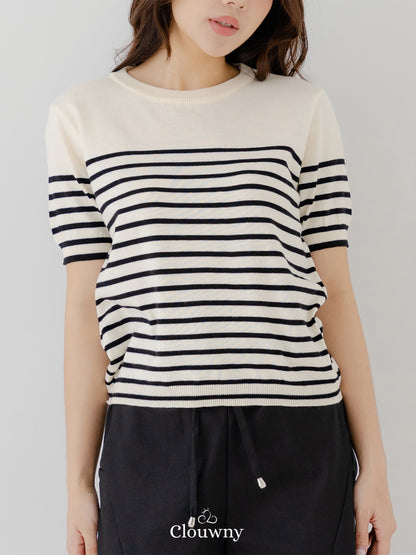 Yoshi Stripes Top - Broken White