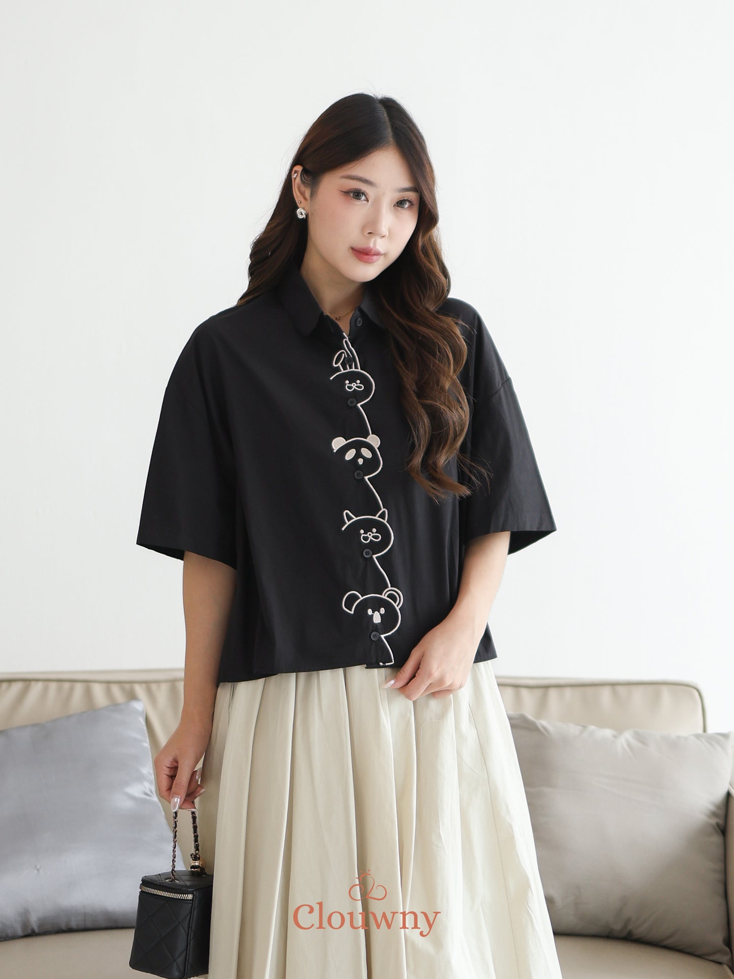 Friends Cotton Shirt - Black