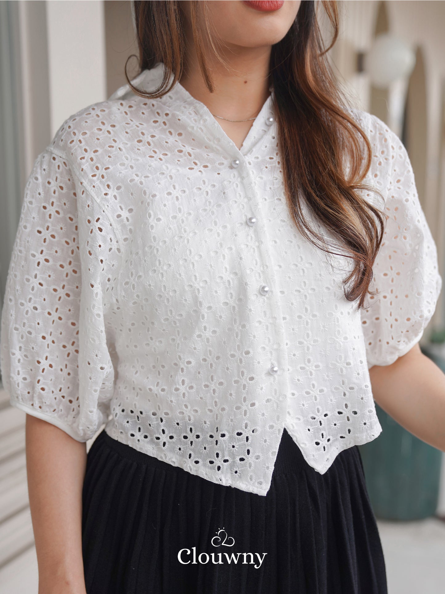 Aila Lace Blouse - White