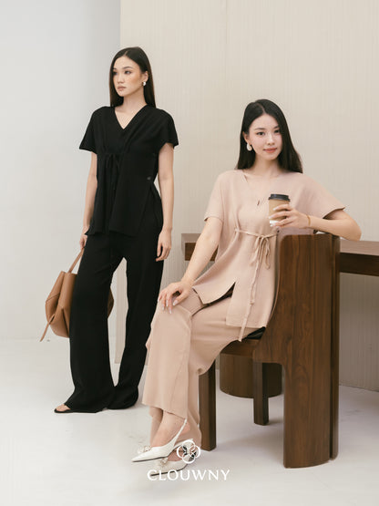 Master Vneck Knit Set - Black