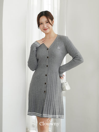 Scarlet Longsleeve Knit Dress - Grey