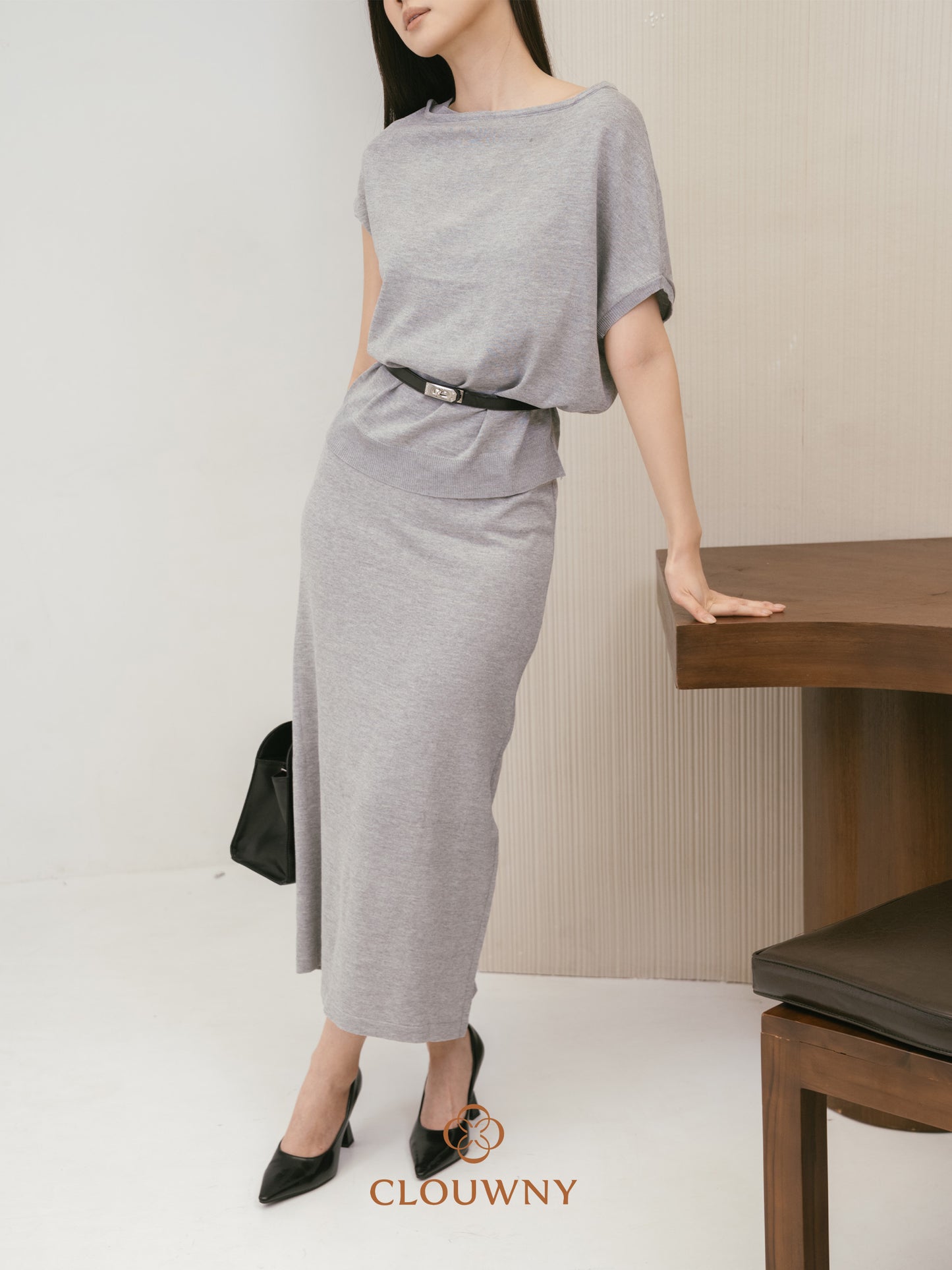 Jerica Loose Knit Set - Grey