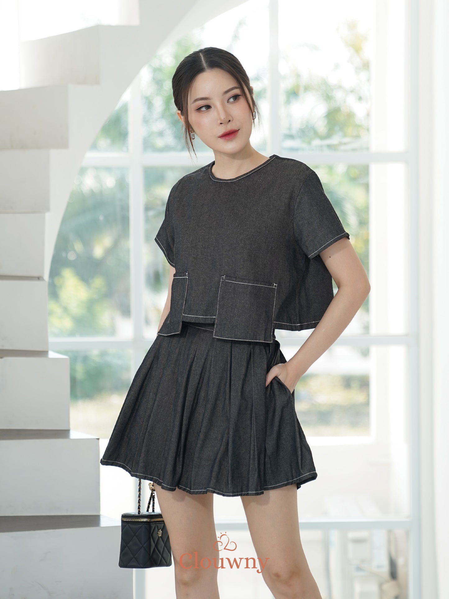 Kimi Pleated Skort - Grey