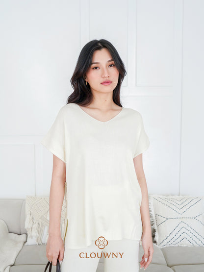 Kala Vneck Knit Set - Broken White