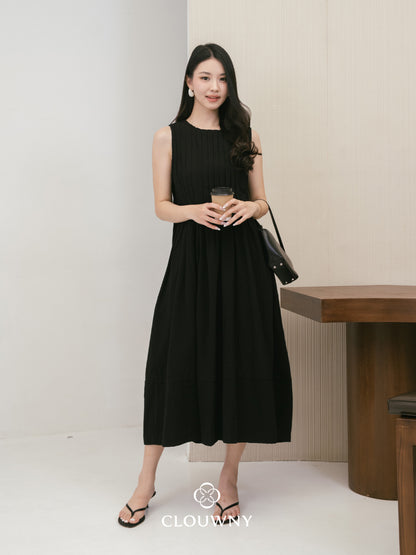 Siena Linen Maxi Dress - Black